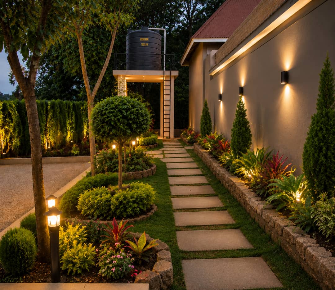 Gardens after dusk